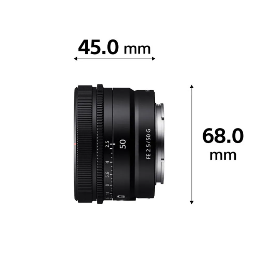 Sony FE 50mm f/2.5 AF Full-Frame Prime G Lens - Black