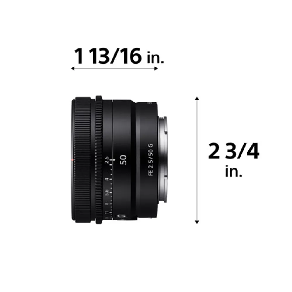 Sony FE 50mm f/2.5 AF Full-Frame Prime G Lens - Black