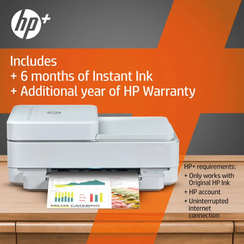 HP ENVY 6455e Wireless All-In-One Inkjet Printer - HP Instant Ink 3-Month Free Trial Included*