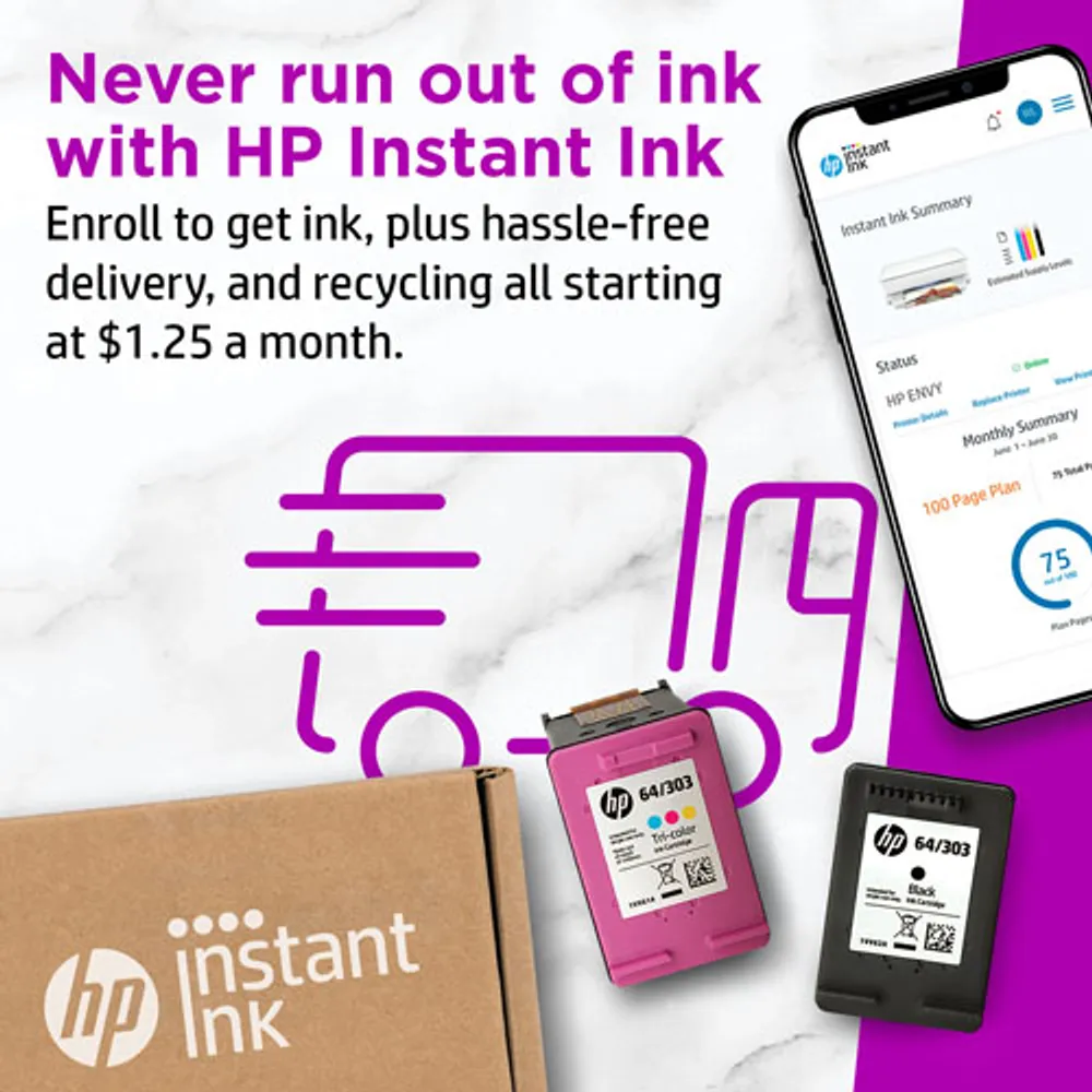 HP ENVY 6055e Wireless All-In-One Inkjet Printer - HP Instant Ink 3-Month Free Trial Included*