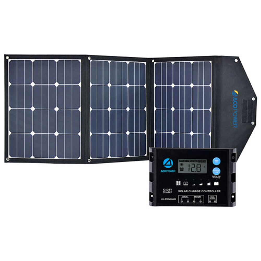 ACOPOWER Foldable Solar Panel Kits with 20A Charge Controller (HY-LTK-3x40WPX20A) - 120W