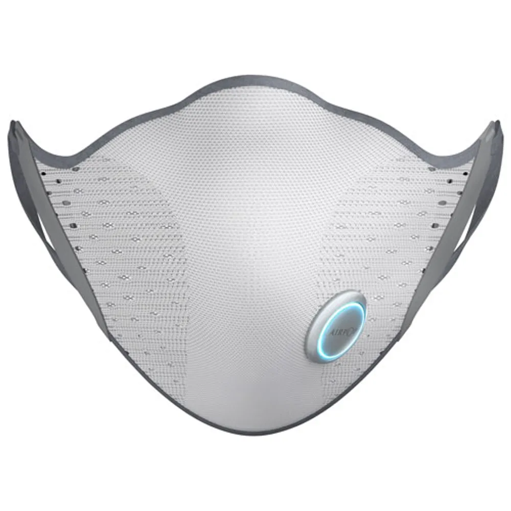 AirPop Active+ Halo Reusable Microfibre Smart Face Mask - White/Grey