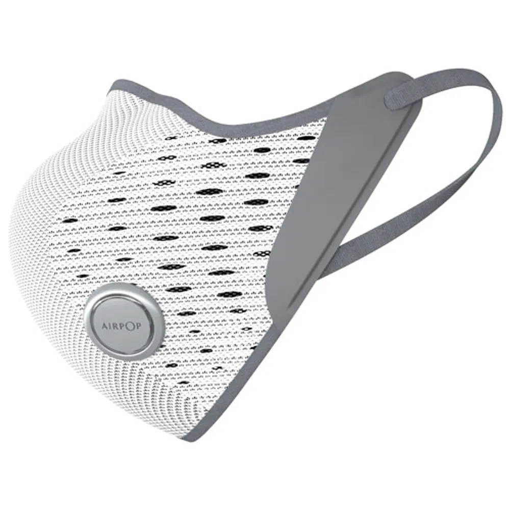 AirPop Active+ Halo Reusable Microfibre Smart Face Mask - White/Grey