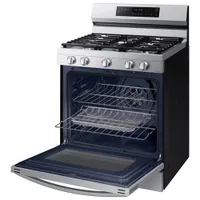 Samsung 30" 6.0 Cu. Ft. True Convection Freestanding Gas Air Fry Range (NX60A6711SS) - Stainless