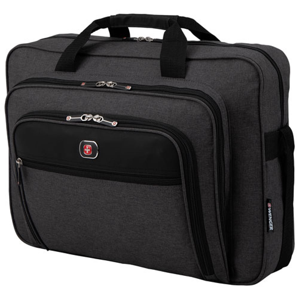 Wenger Textured Fabric 17.3" Business Laptop Bag (SWG0998 005) - Grey/Black