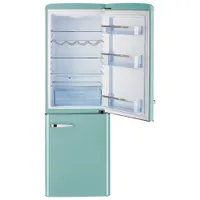 Retro By Unique 23" 7 Cu. Ft. Bottom Freezer Refrigerator (UGP-215L T AC) - Ocean Mist Turquoise