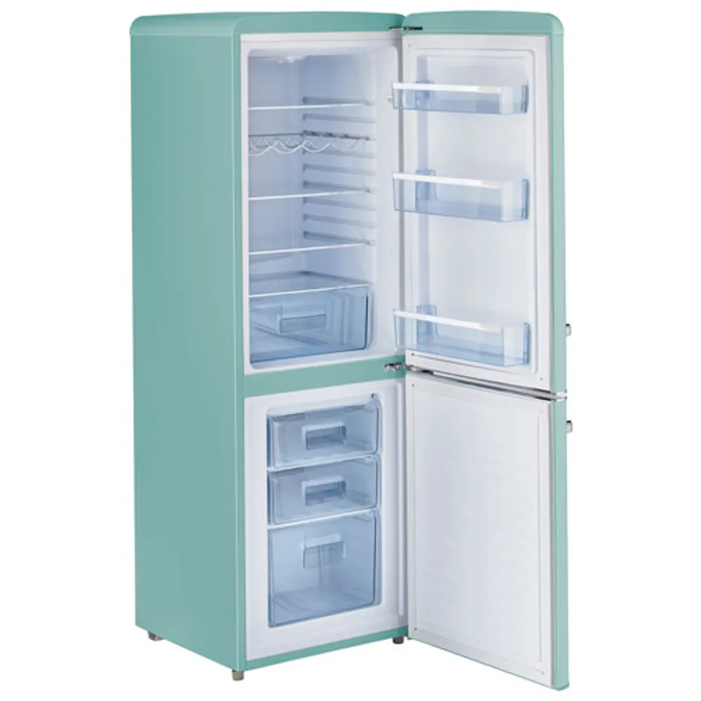 Retro By Unique 23" 7 Cu. Ft. Bottom Freezer Refrigerator (UGP-215L T AC) - Ocean Mist Turquoise