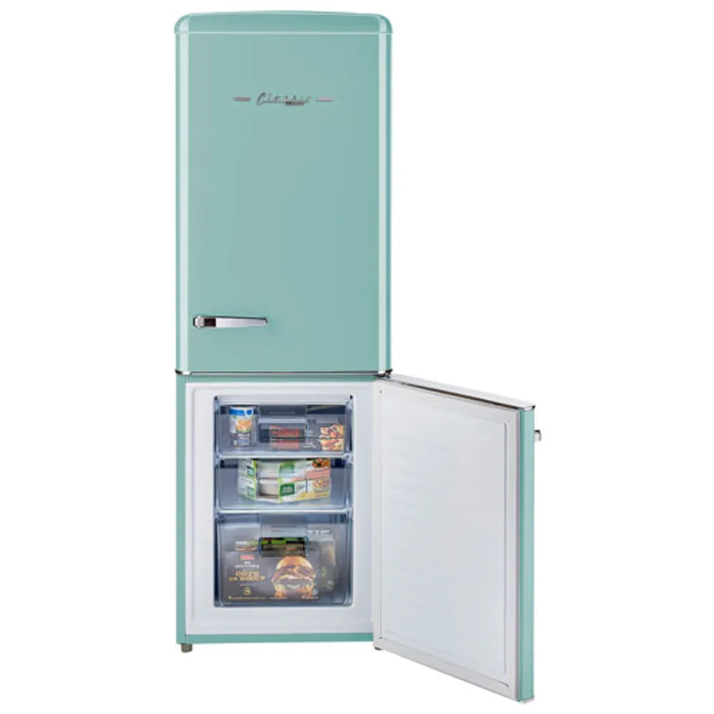 Retro By Unique 23" 7 Cu. Ft. Bottom Freezer Refrigerator (UGP-215L T AC) - Ocean Mist Turquoise