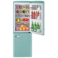 Retro By Unique 23" 7 Cu. Ft. Bottom Freezer Refrigerator (UGP-215L T AC) - Ocean Mist Turquoise