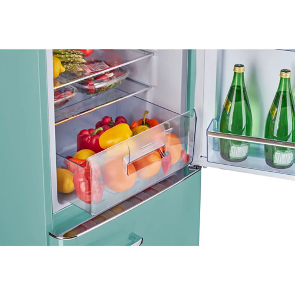 Retro By Unique 23" 7 Cu. Ft. Bottom Freezer Refrigerator (UGP-215L T AC) - Ocean Mist Turquoise