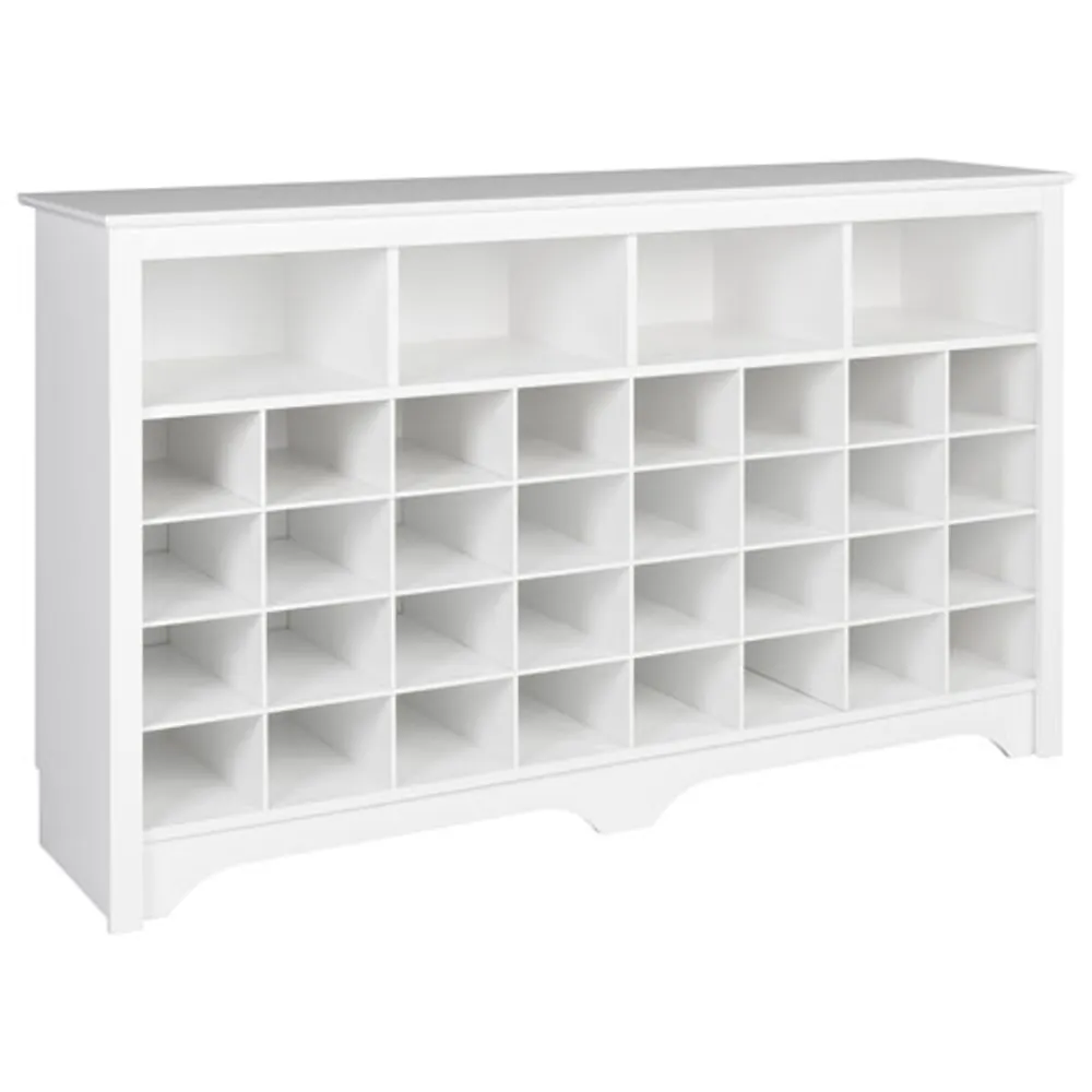 Modern 32-Cubby Shoe Storage Console