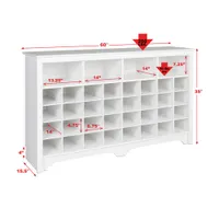 Modern 32-Cubby Shoe Storage Console