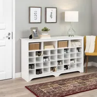 Modern 32-Cubby Shoe Storage Console