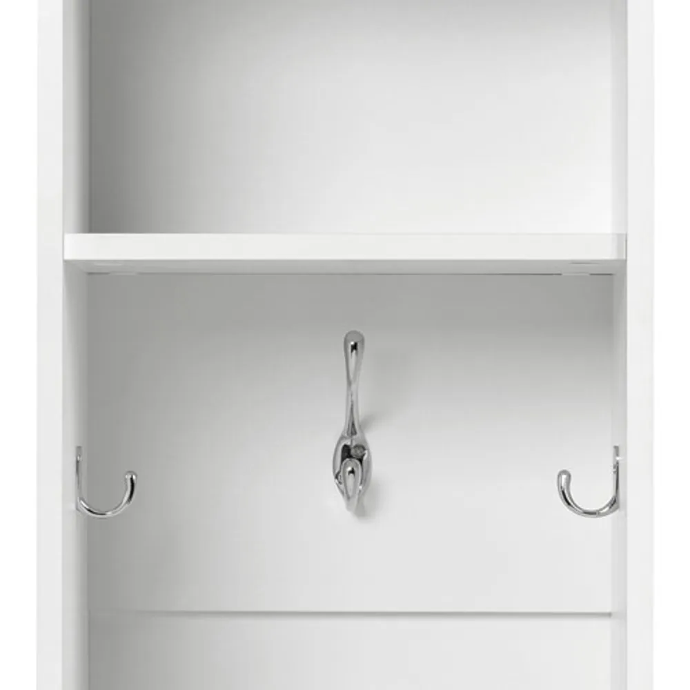 Prepac Modern Narrow Hall Tree Organizer - Set of 2 - White