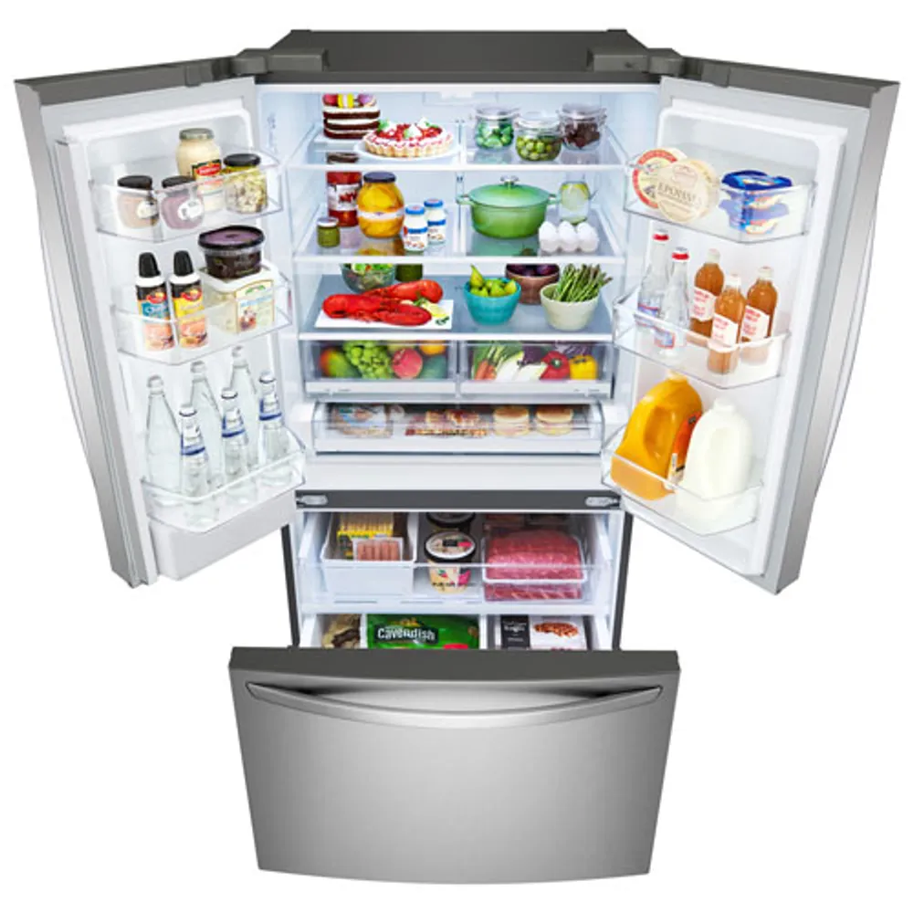 LG 36" 29 Cu. Ft. French Door Refrigerator with Water Dispenser (LRFWS2906S) - Stainless Steel