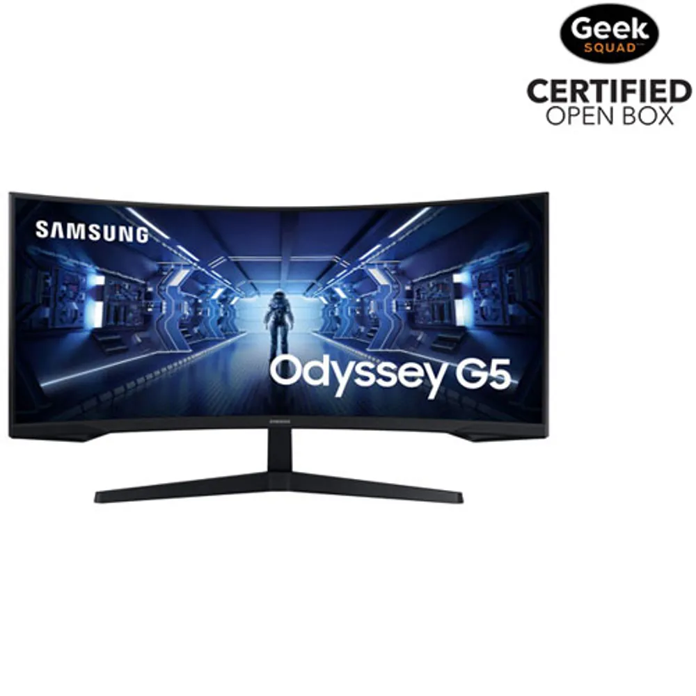 Open Box -Samsung Odyssey G5 34" WQHD 165Hz 1ms GTG Curved VA LED FreeSync Gaming Monitor -Black