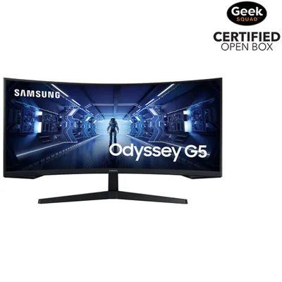 Open Box -Samsung Odyssey G5 34" WQHD 165Hz 1ms GTG Curved VA LED FreeSync Gaming Monitor -Black