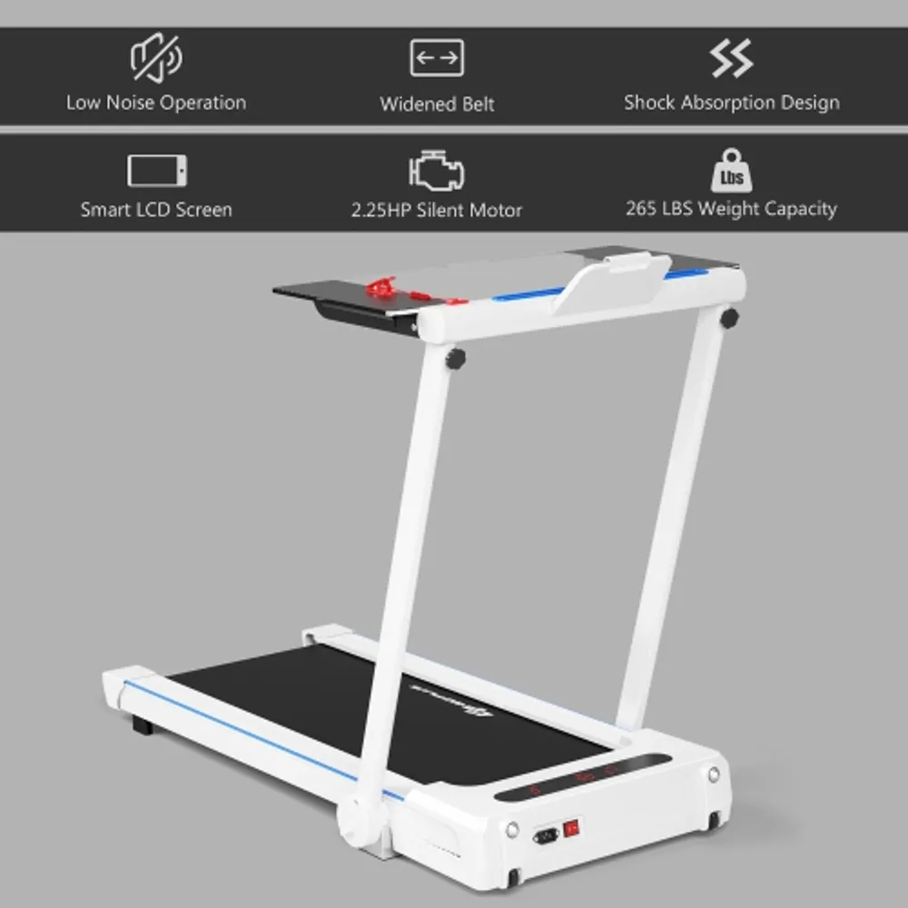 SuperFit 2-in-1 Folding Treadmill with Speaker and Remote Control