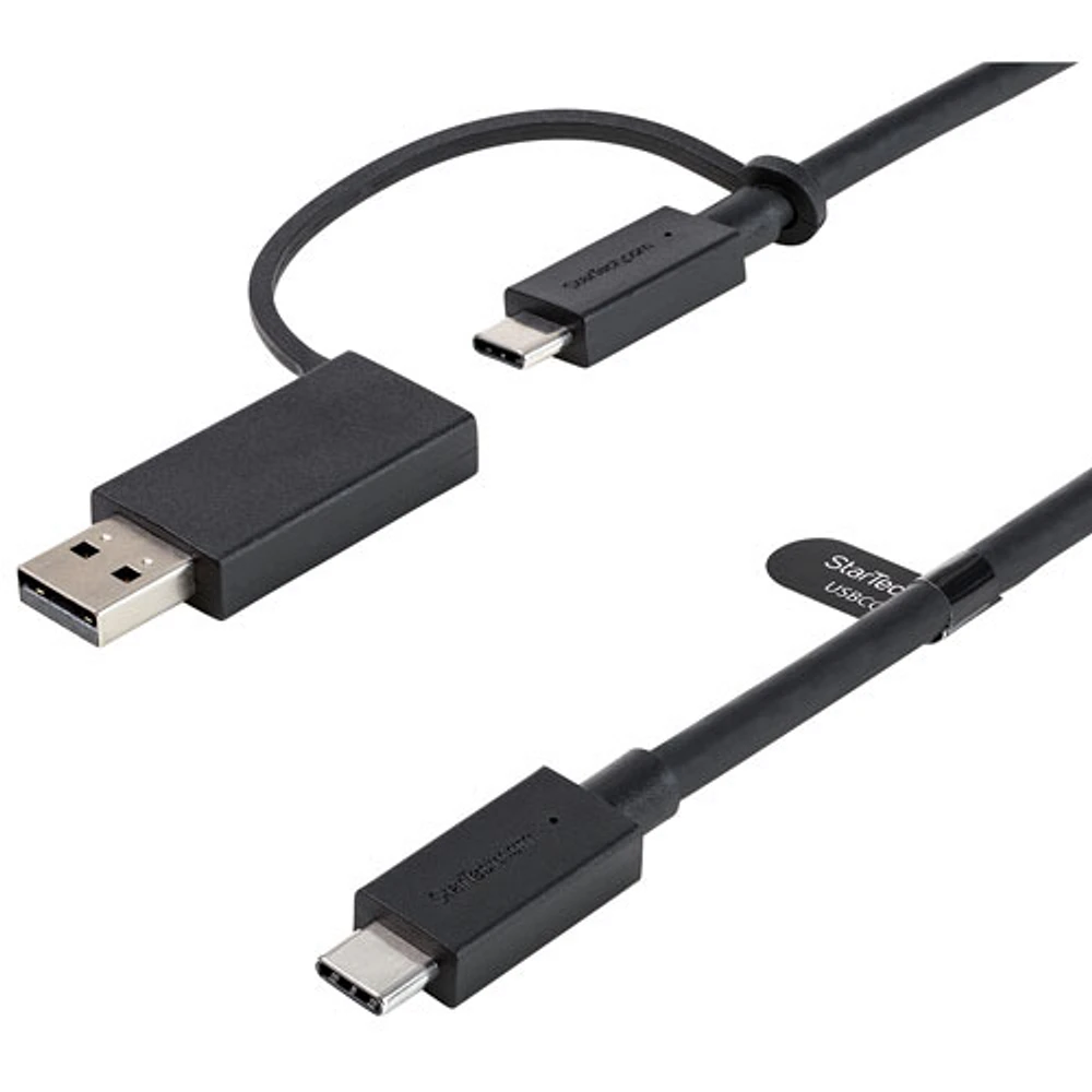 StarTech 1m (3.28 ft.) USB-C to USB-C Cable with USB-A Adapter Dongle (USBCCADP)