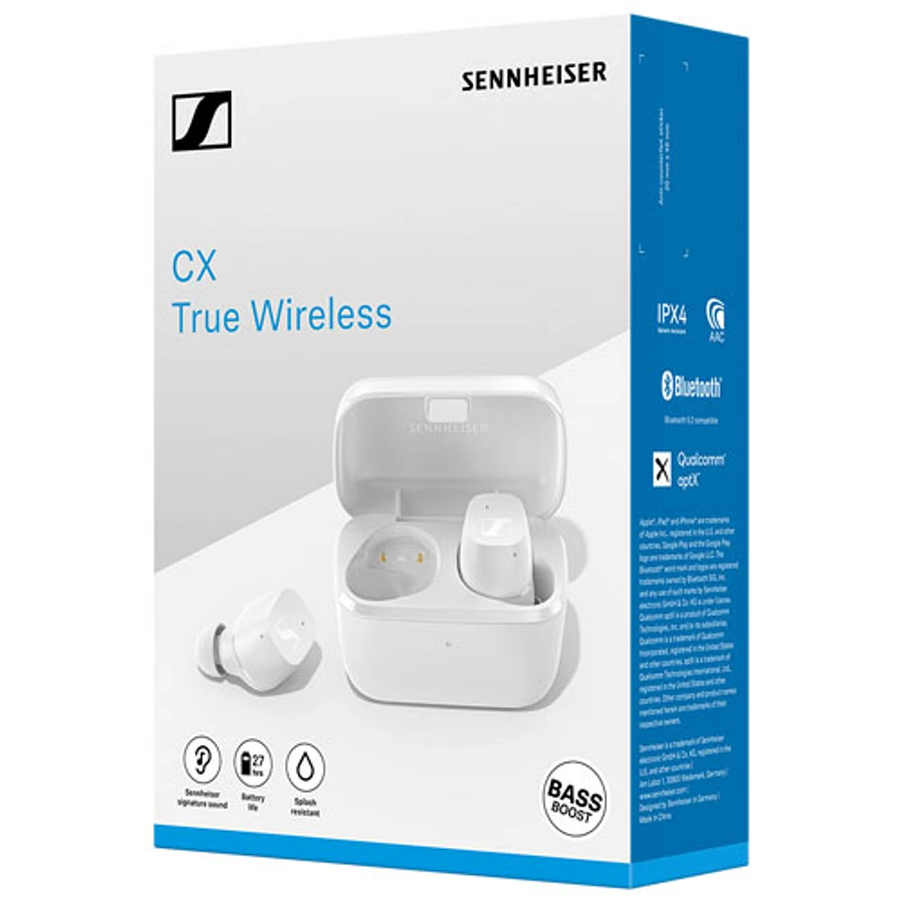 Sennheiser CX True Wireless In-Ear Sound Isolating Headphones - White