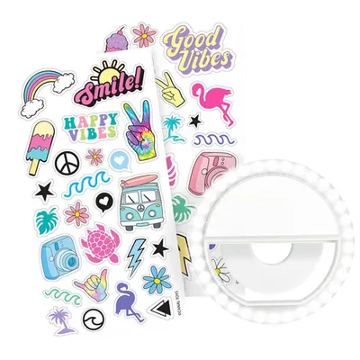 Canal Toys Clip-On LED Phone Ring Light with Sticker Sheets