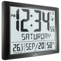 Marathon Atomic Jumbo Digital Square Wall Clock - Black