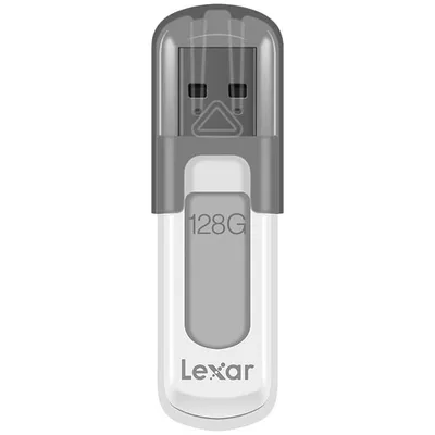 Lexar JumpDrive V100 128GB USB 3.0 Flash Drive - White/Grey