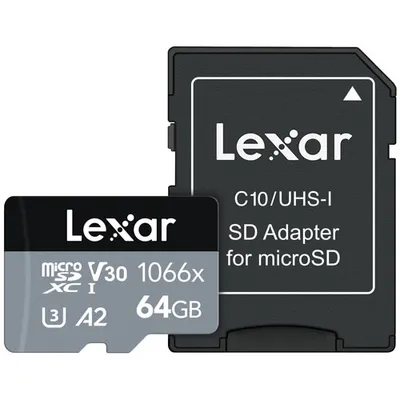Lexar Professional 1066x 64GB 160MB/s microSDXC UHS-I Memory Card