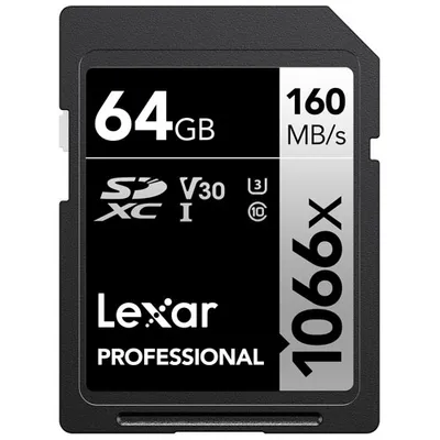 Lexar Professional 1066x 64GB 160MB/s SDXC UHS-I Memory Card
