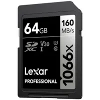 Lexar Professional 1066x 64GB 160MB/s SDXC UHS-I Memory Card