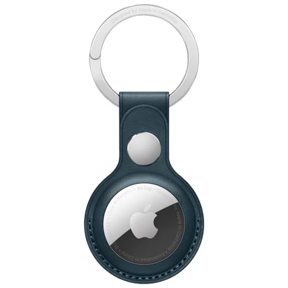 Apple AirTag Leather Key Ring - Baltic Blue