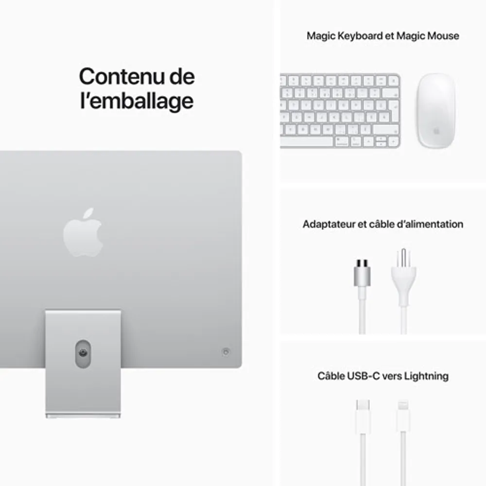 Apple iMac 24" (Spring 2021) - Silver (Apple M1 Chip / 7-Core GPU / 256GB SSD / 8GB RAM) - English