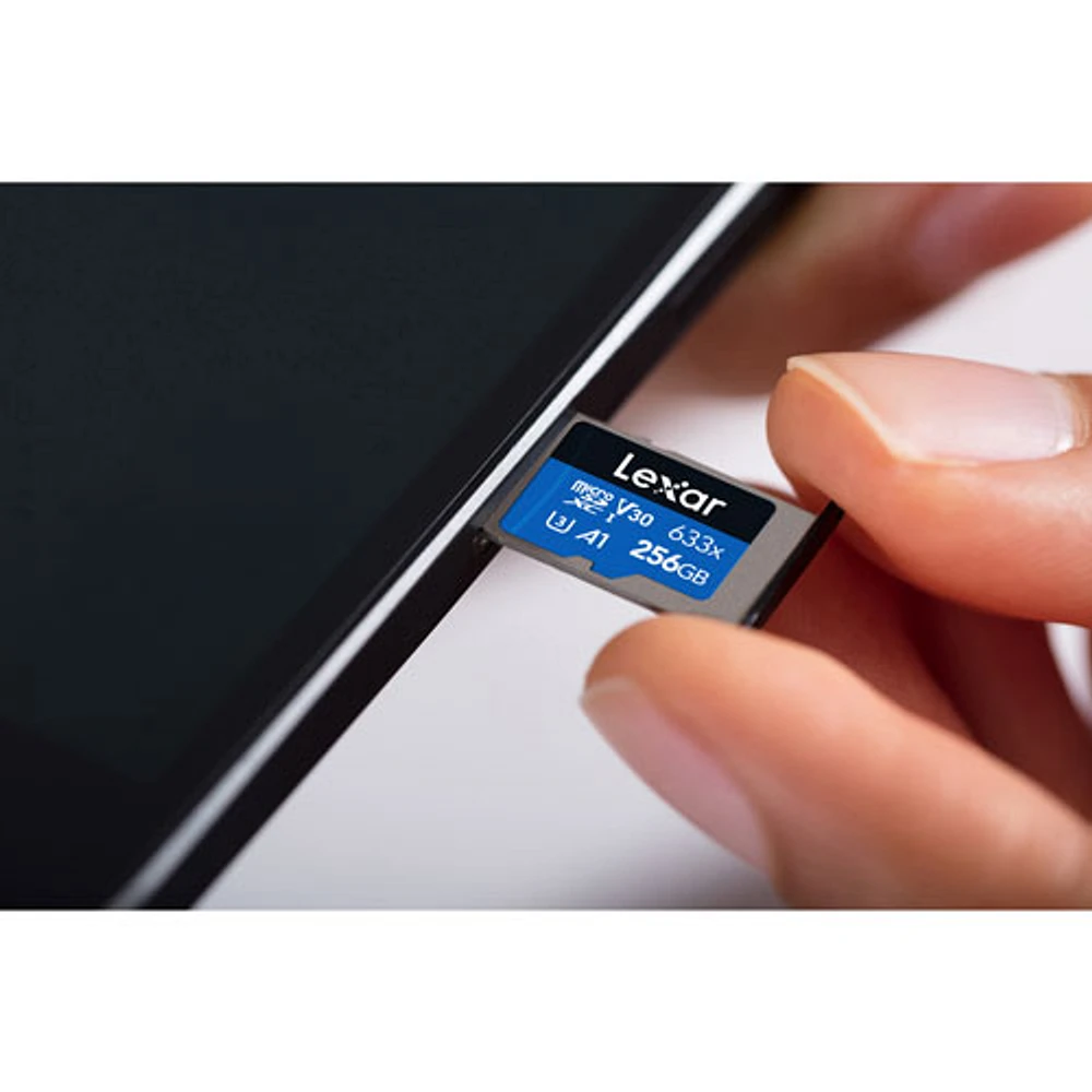 Carte mémoire microSDXC classe 10 de 100 Mo/s de 256 Go 633x de Lexar