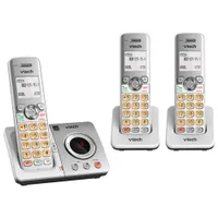 VTech DECT 6.0 3-Handset Cordless Phone w/ Answering System & Caller ID - Silver - Only at Best Buy