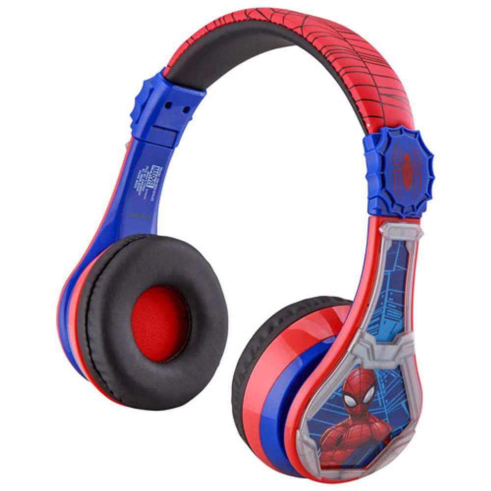 Casque d'écoute Bluetooth pour enfants à suppression du bruit Spider-Man de KIDdesigns - Rouge