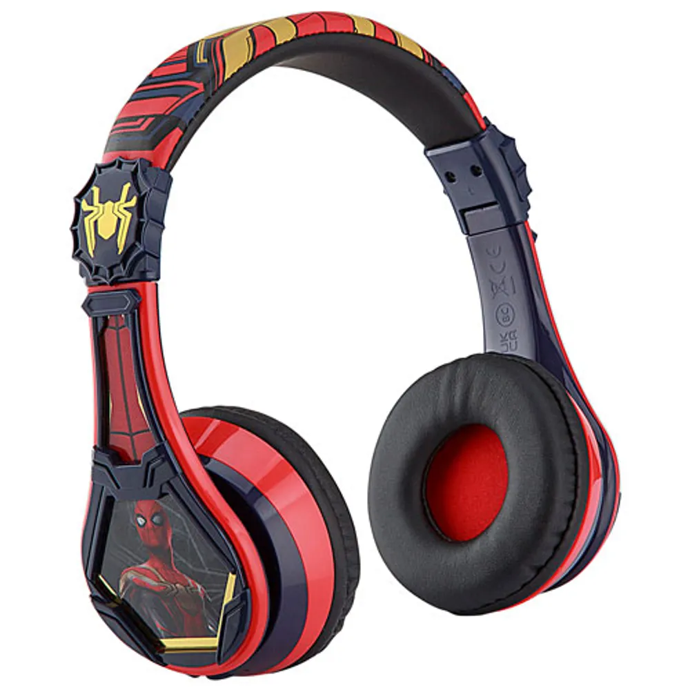 KIDdesigns Spider-Man Over-Ear Noise Cancelling Bluetooth Kids Headphones - Red