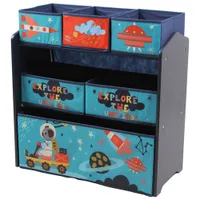 Explore Space 6-Bin Toy Organizer - Blue