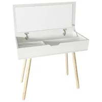 Modern 35.4"W Writing Desk with Storage - White