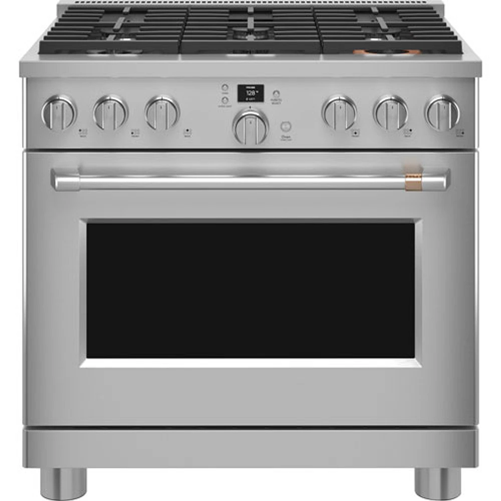 Café 36" 5.7 Cu. Ft. True Convection Freestanding Duel Fuel Air Fry Range (C2Y366P2TS1) - Stainless