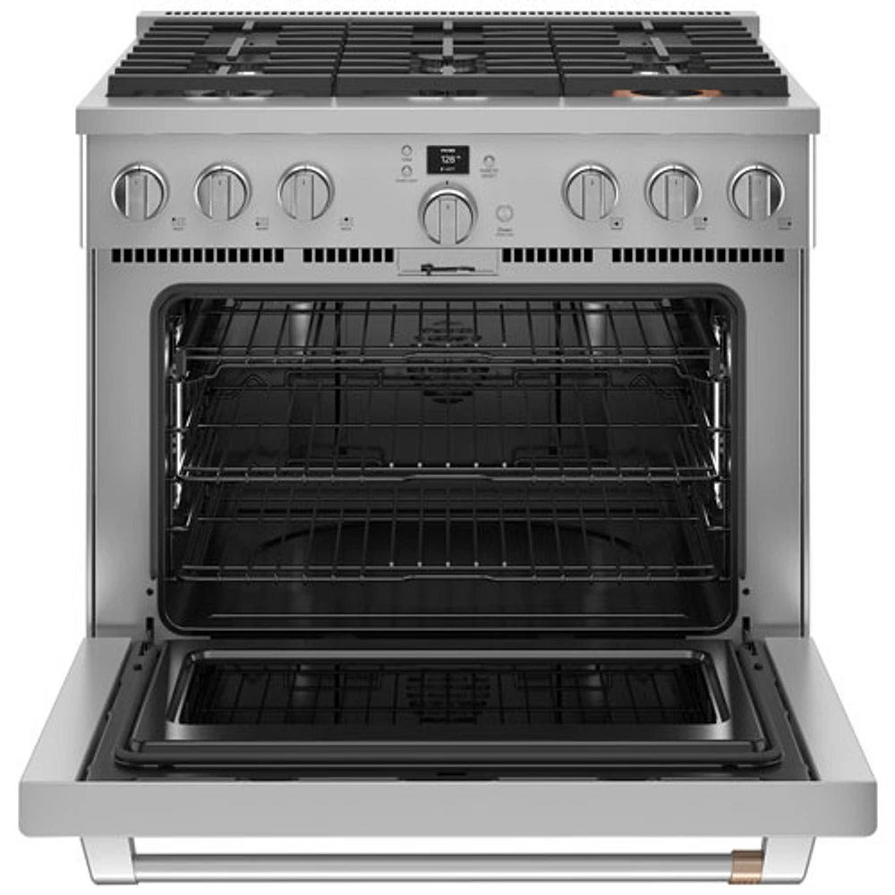 Café 36" 5.7 Cu. Ft. True Convection Freestanding Duel Fuel Air Fry Range (C2Y366P2TS1) - Stainless