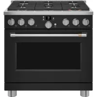 Café 36" 6.2 Cu. Ft. Fan Convection Freestanding Gas Range (CGY366P3TD1) - Matte Black