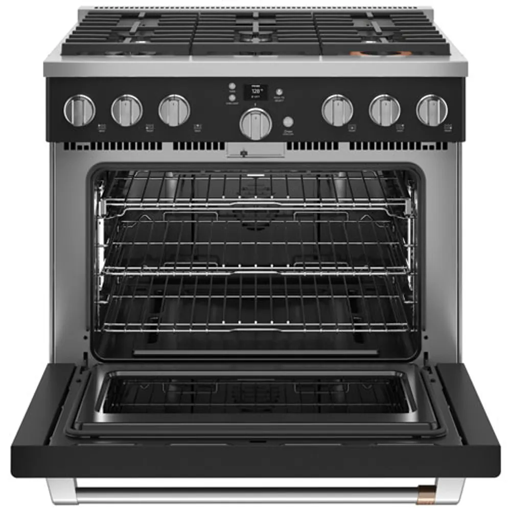 Café 36" 6.2 Cu. Ft. Fan Convection Freestanding Gas Range (CGY366P3TD1) - Matte Black