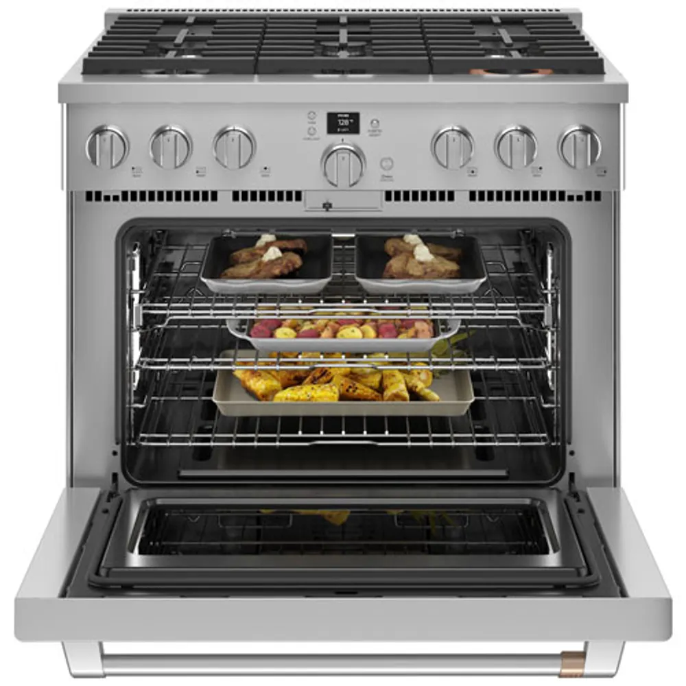 Café 36" 6.2 Cu. Ft. Fan Convection Freestanding Gas Range (CGY366P2TS1) - Stainless Steel