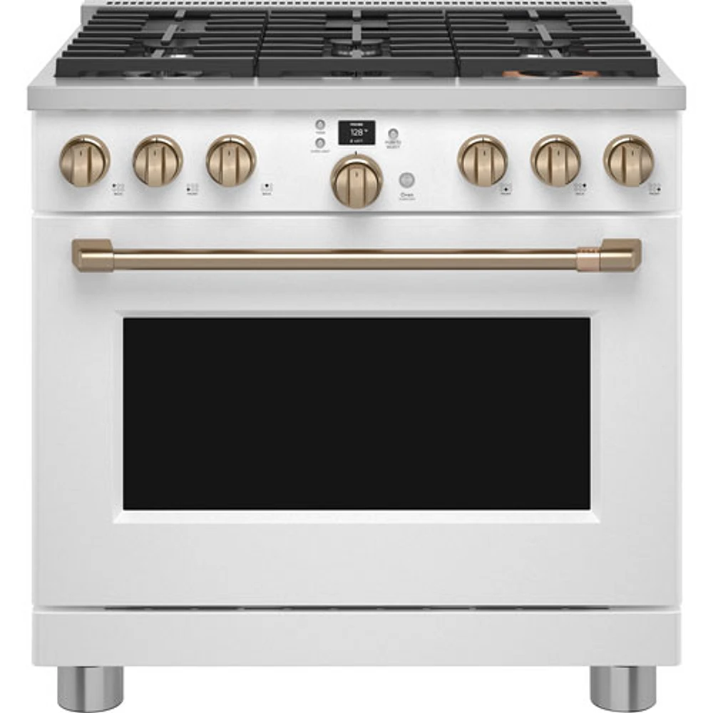 Café 36" 5.7 Cu. Ft. True Convection Freestanding Duel Fuel Air Fry Range (C2Y366P4TW2) - White