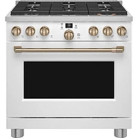 Café 36" 5.7 Cu. Ft. True Convection Freestanding Duel Fuel Air Fry Range (C2Y366P4TW2) - White