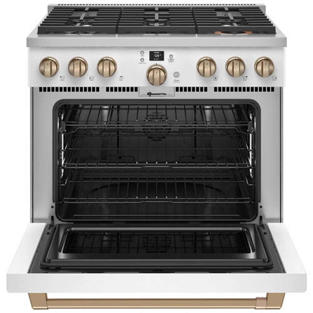 Café 36" 5.7 Cu. Ft. True Convection Freestanding Duel Fuel Air Fry Range (C2Y366P4TW2) - White