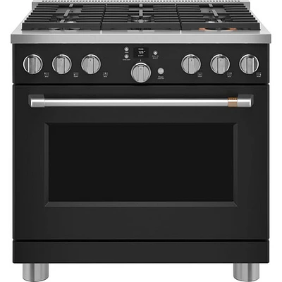 Café 36" 5.7 Cu. Ft. True Convection Freestanding Duel Fuel Air Fry Range (C2Y366P3TD1) - Black