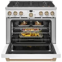 Café 36" 6.2 Cu. Ft. Fan Convection Freestanding Gas Range (CGY366P4TW2) - Matte White