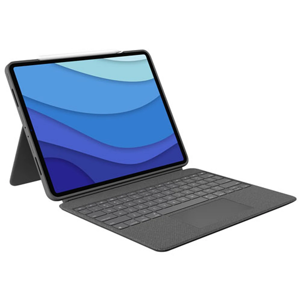 Étui-clavier Combo Touch de Logitech avec pavé pour iPad Pro 12,9 po (5e/6e gén.) - Gris Oxford - Anglais