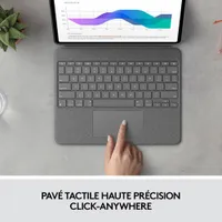 Étui-clavier Combo Touch de Logitech avec pavé pour iPad Pro 12,9 po (5e/6e gén.) - Gris Oxford - Anglais